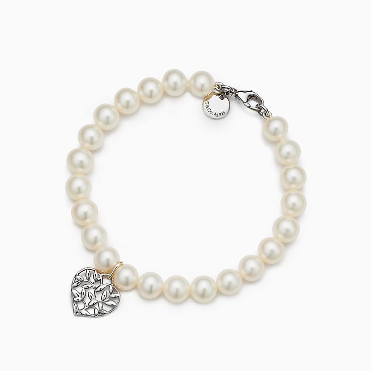 Gold Plated Sterling Silver Mother of Pearl Heart Bracelet | HK Jewels