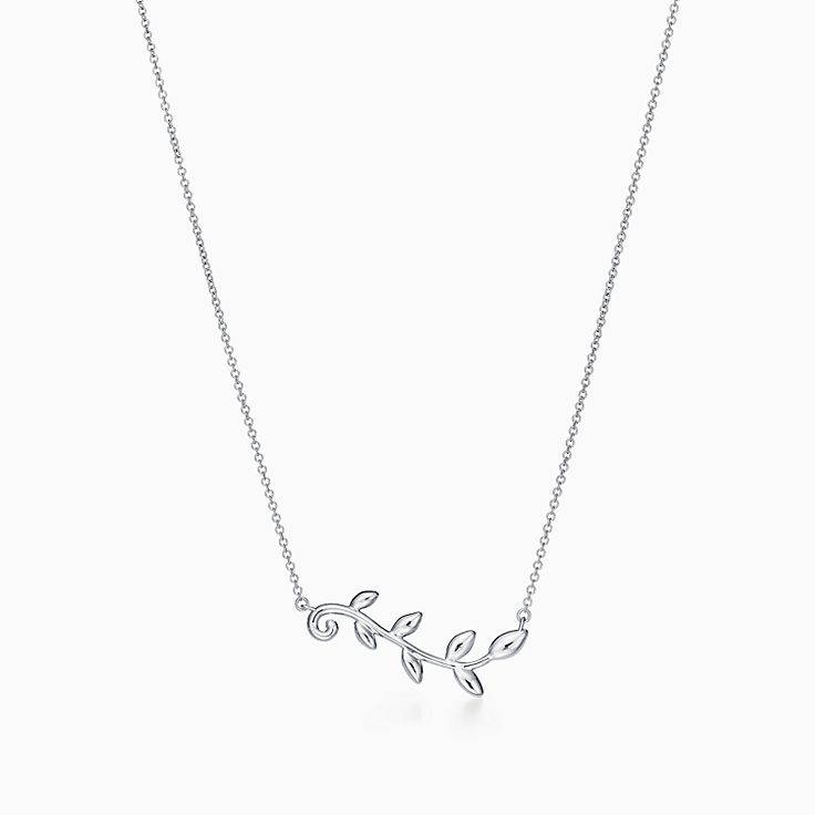 Sterling Olive Branch Sterling Silver Pendant Necklace