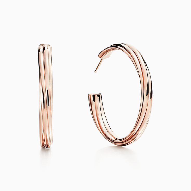 tiffany rose gold hoop earrings