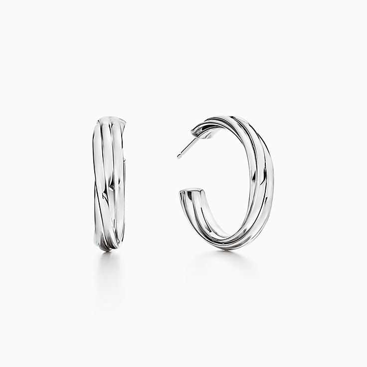 tiffany and co sterling silver hoop earrings