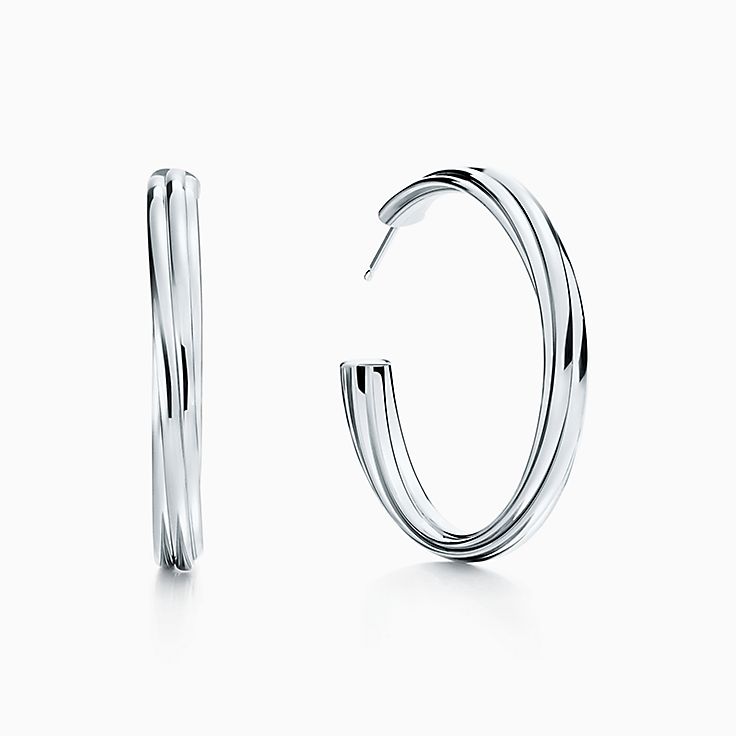 tiffany sterling silver hoops