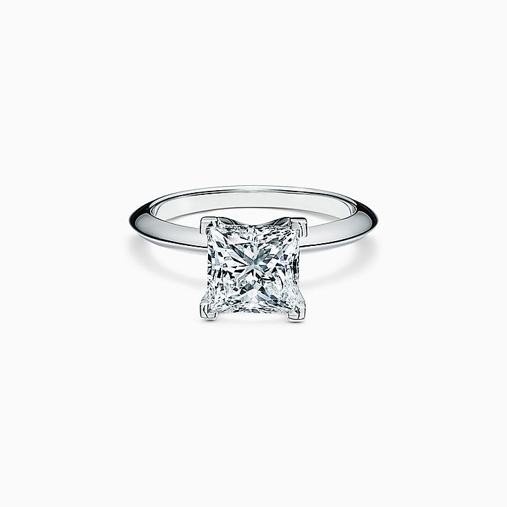 18K Gold Youth Girl Simple Diamond Ring Exquisite Princess Cut Zircon Ring  Eternal Engagement Wedding Ring Stackable Diamond Ring Ladies Fashion