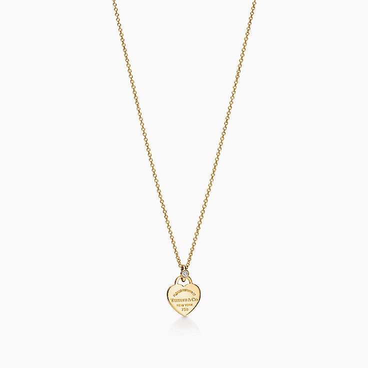 Return to Tiffany™:Colgante con placa estilo corazón mini