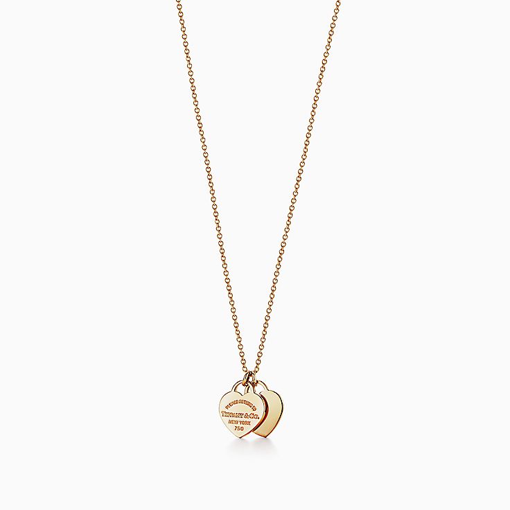 Return to Tiffany™ Double Heart Tag Pendant in Yellow Gold