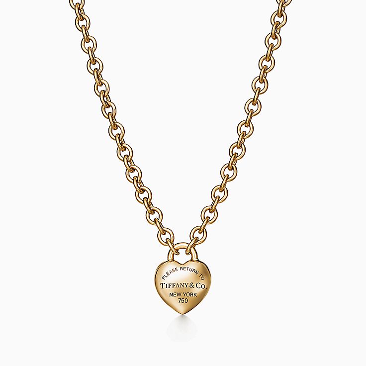 Tiffany & Co. Gold Heart Tag Necklace - Estate – CJ Charles Jewelers