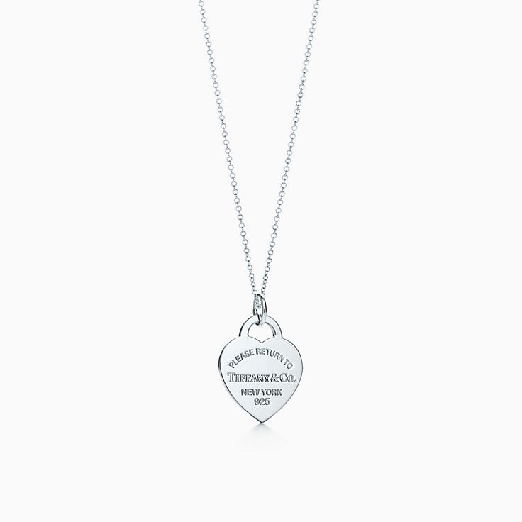 Tiffany heart top tag charm necklace