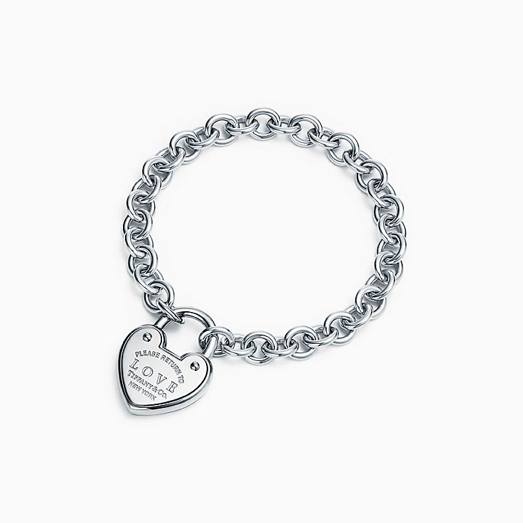 Return to Tiffany™ Medium heart tag in sterling silver on a toggle bracelet  8 long.
