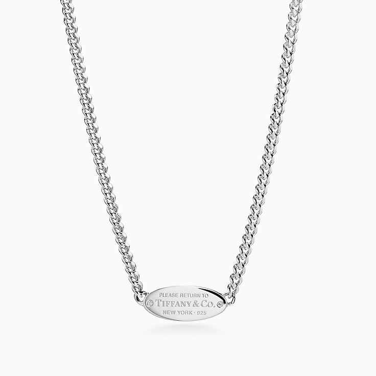 Return to tiffany store oval id necklace