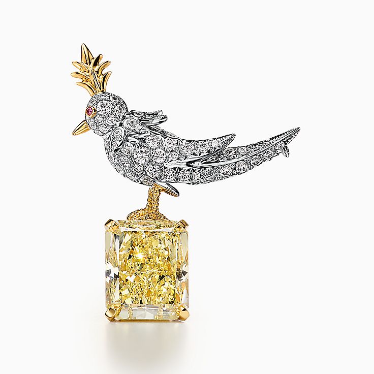 Bird on a rock shop brooch