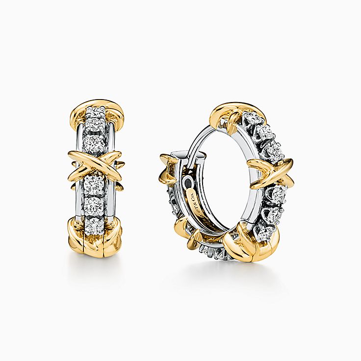 Sixteen Stone by Tiffany:Aretes angostos