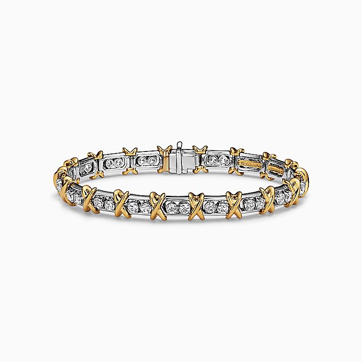 Sixteen Stone by Tiffany Bracelet in Platinum and Yellow