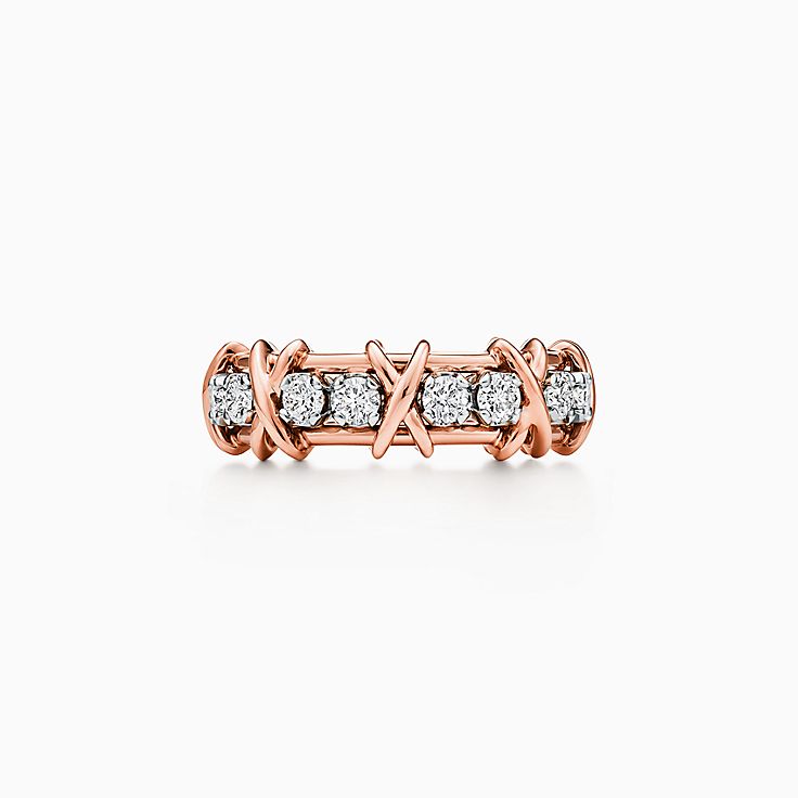 Sixteen Stone by Tiffany Ring in Rose Gold and Platinum with