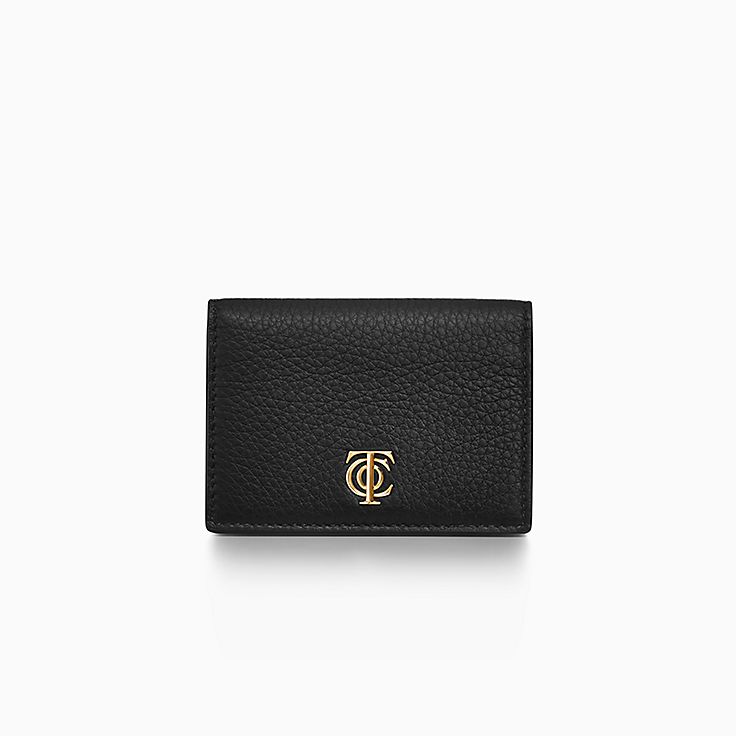 T&CO. フラップ カード ホルダー ブラック レザー | Tiffany & Co.