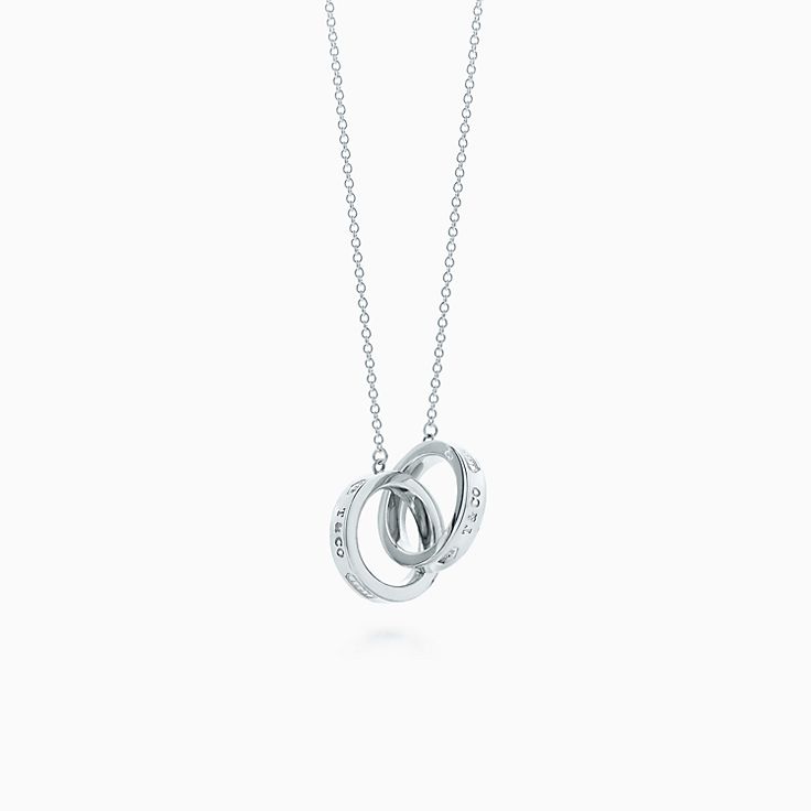 Tiffany & Co 1837 Triple Interlocking Circle Pendant Silver Rubedo Necklace  | eBay