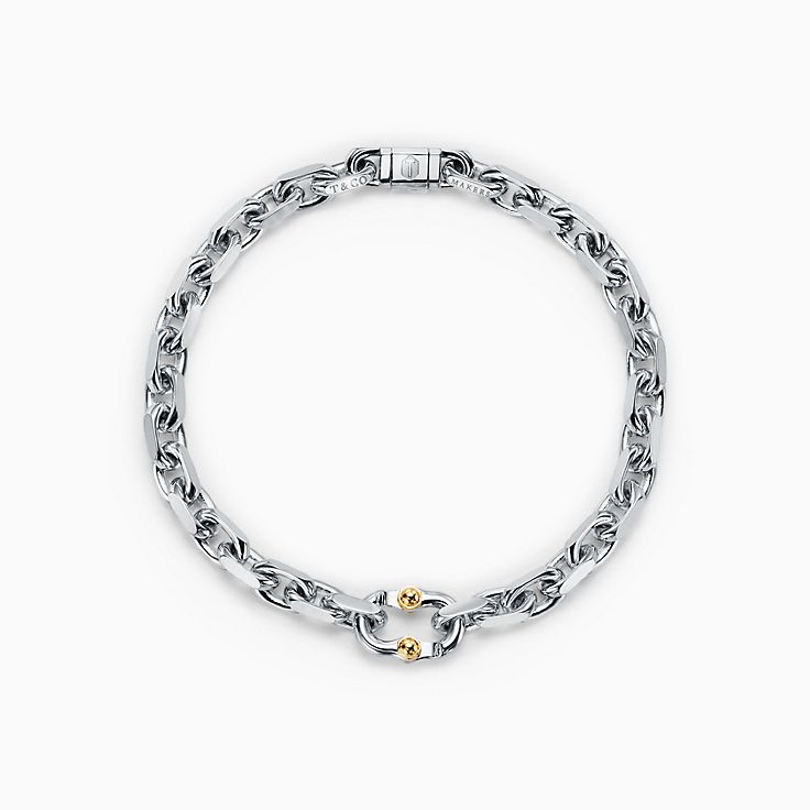 Tiffany 1837® Makers Narrow Chain Bracelet in Sterling Silver and 18k Gold