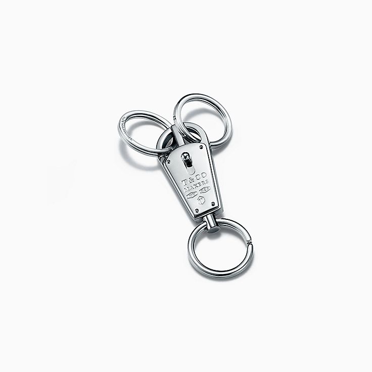 Tiffany 1837(MC):Porte-clés de valet Makers en argent sterling et en acier inoxydable