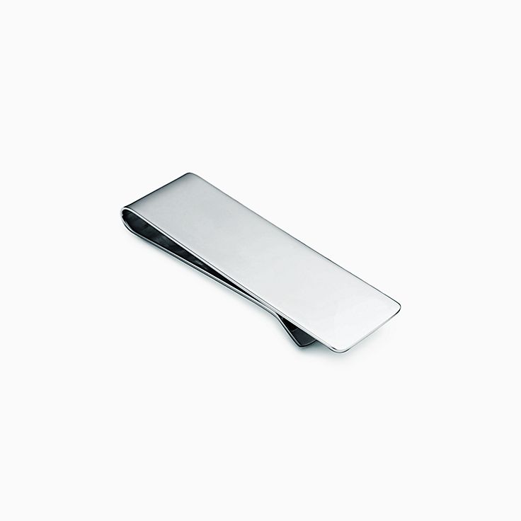 Engraved Streamline Money Clip for Men Personalized Silver 