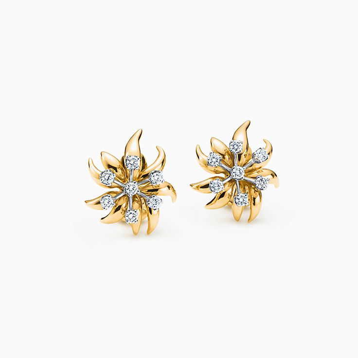 tiffany and co gold stud earrings