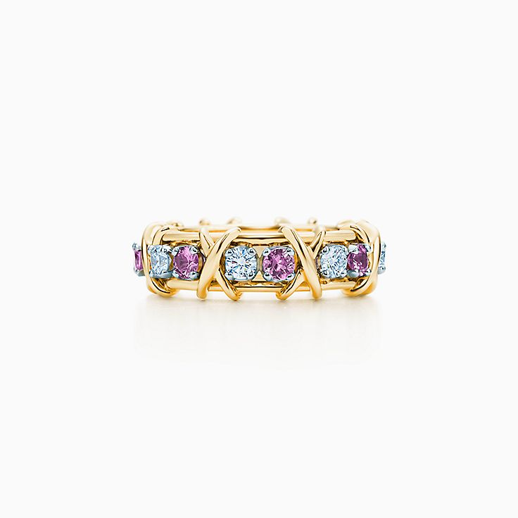 Platinum Diamond and Sapphire Tiffany & Co. Ring - RubyLUX