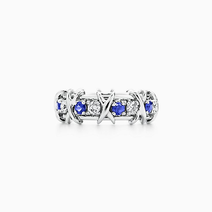 Platinum and store sapphire ring