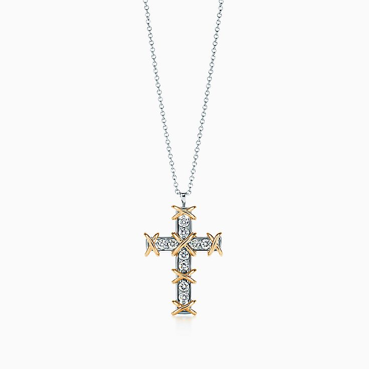 Tiffany metro cross on sale pendant