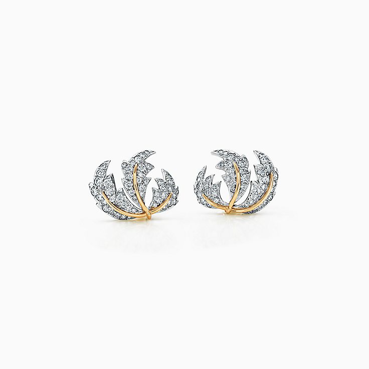 Tiffany And Co. Three Stones Earrings Studs In Solid Platinum With 6 –  Treasure Fine Jewelry