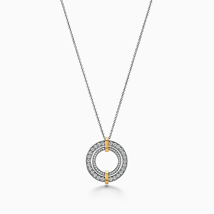 Signature Large Circle Diamond Necklace in 18k White Gold by Hearts On Fire  - Nelson Coleman Jewelers
