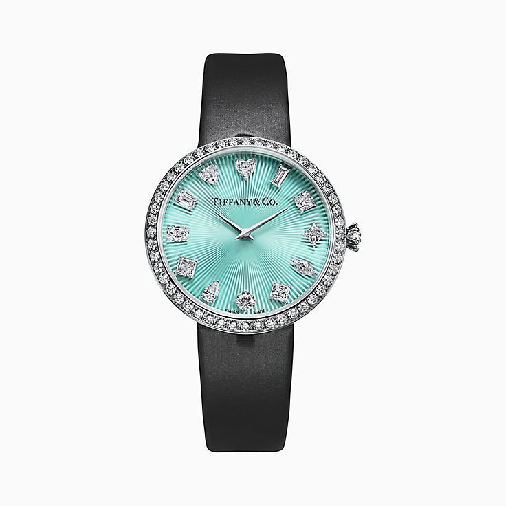 White band deals watch with diamonds