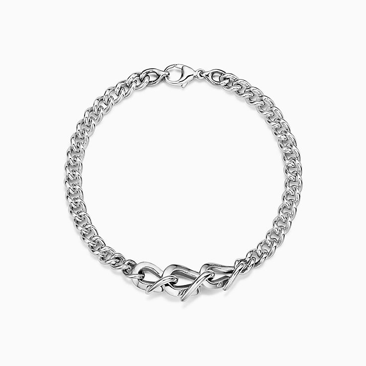 TIFFANY & Co Sterling Silver 18k Gold Makers Narrow Chain Bracelet  LXGoods-224 | Tiffany & Co. | Buy at TrueFacet