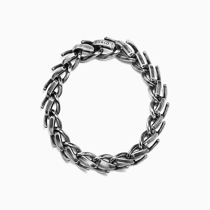 Tiffany Forge Medium Link Bracelet in Blackened Sterling Silver 