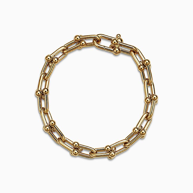 Tiffany HardWear 中號黃金扣環手鏈| Tiffany & Co.