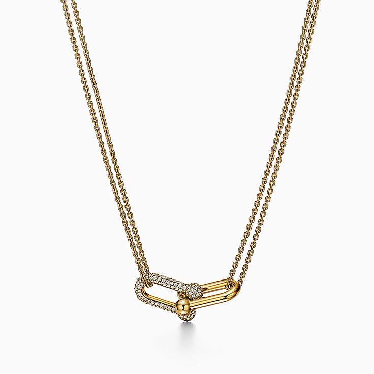 | mit & Anhänger und Halsketten in Gold Tiffany Diamanten