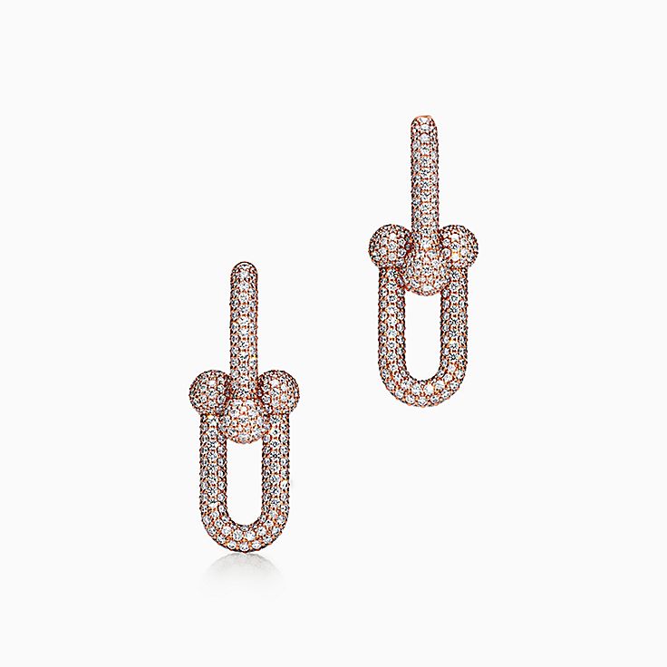 Return to Tiffany™ Hoop Earrings in Sterling Silver with Diamonds, Mini | Tiffany  & Co.