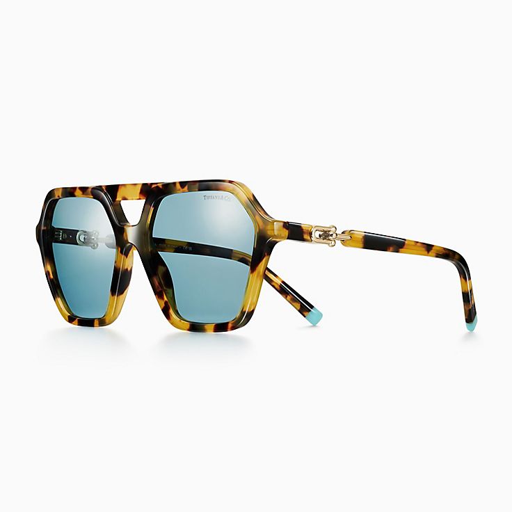 Lunettes de soleil pilote Tiffany T en métal argenté avec verres