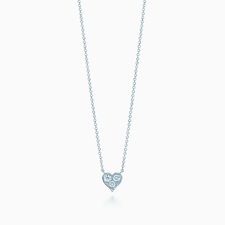 tiffany platinum diamond heart pendant