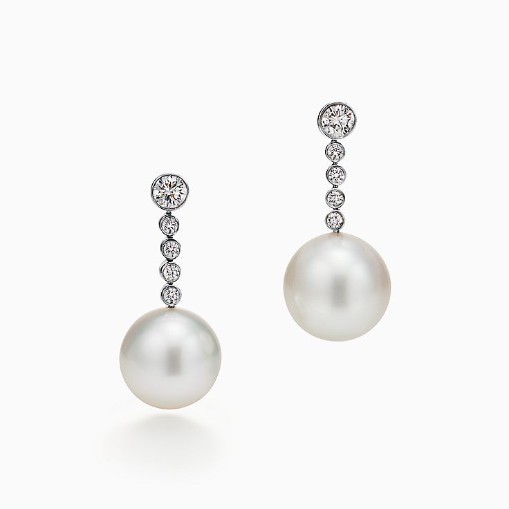 Tiffany&nbsp;Jazz(MC):Boucles d’oreille avec perle des mers&nbsp;du&nbsp;Sud