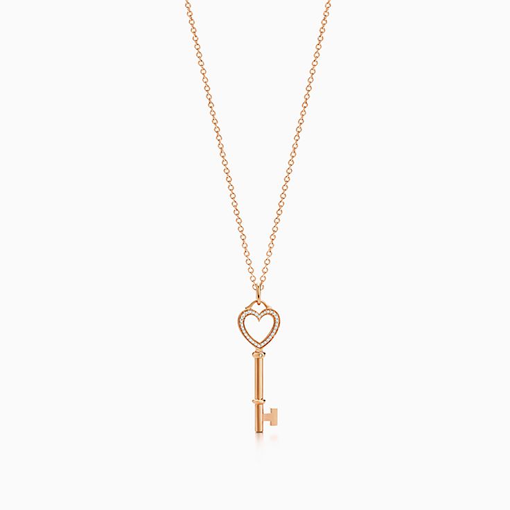 tiffany necklace with rose gold key