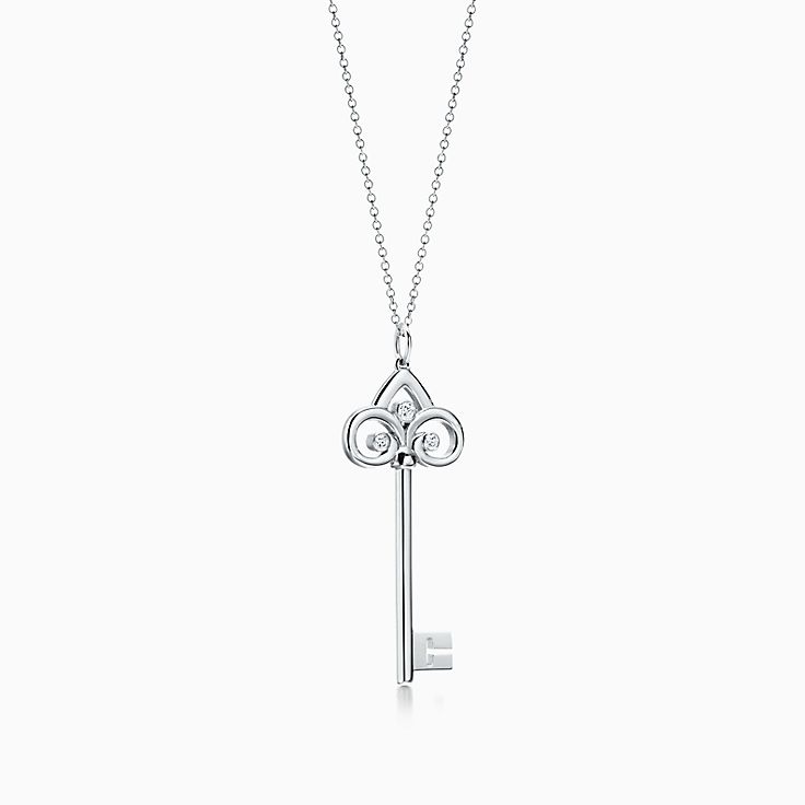 tiffany and co silver key necklace