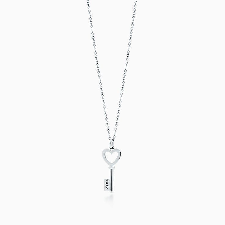 Tiffany & Co. 925 Silver 18k Rose Gold Keyhole Padlock Heart Charm
