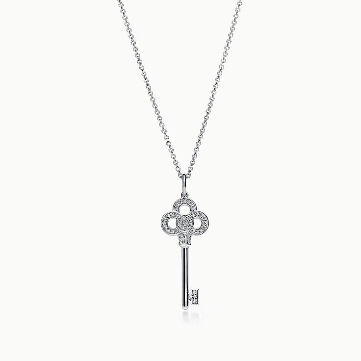 tiffany and co silver key necklace