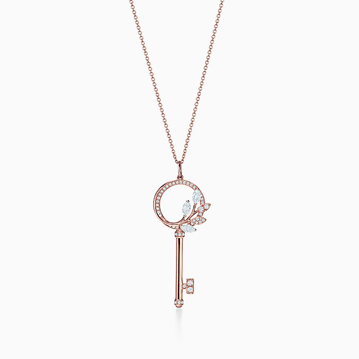 Tiffany diamond key on sale necklace