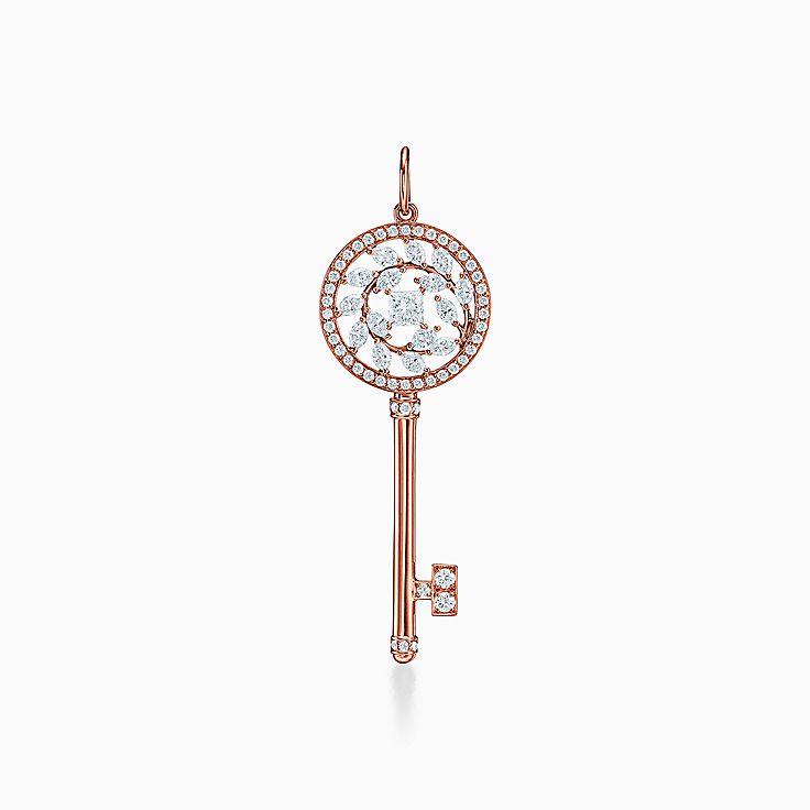 tiffany floral key pendant