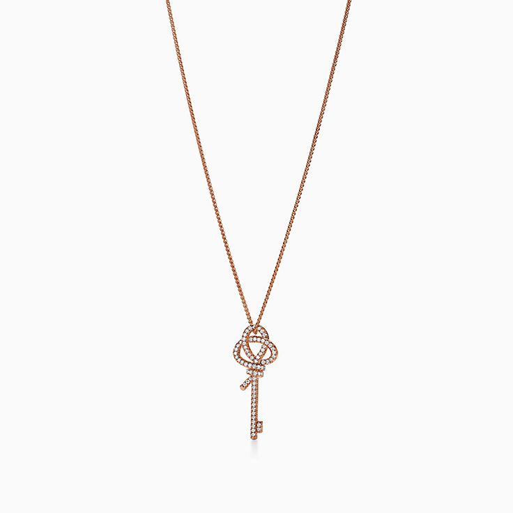 Tiffany gold key on sale necklace