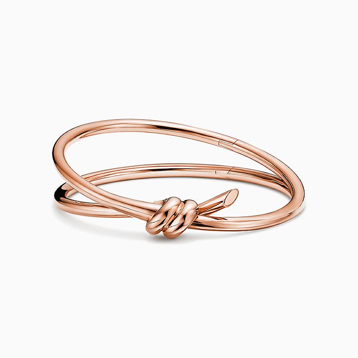 Tiffany Knot:Double Row Hinged Bangle
