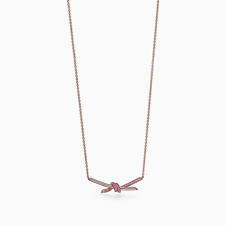 TIFFANY Sterling Silver Elsa Peretti Color By The Yard Pink Sapphire  Necklace 48888 | FASHIONPHILE