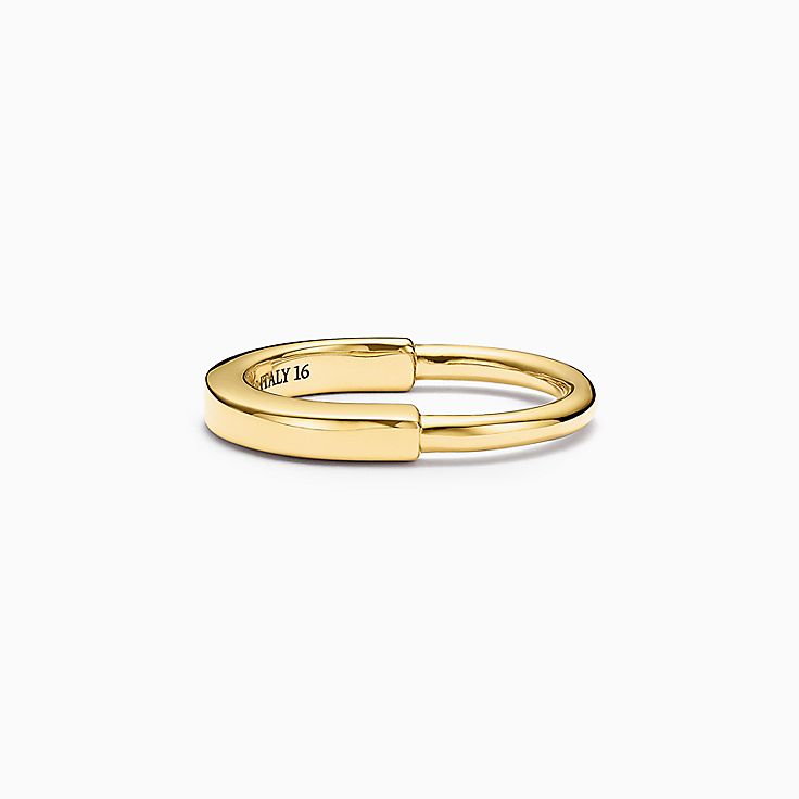 Tiffany Lock Bangle Bracelet in Yellow Gold, Size: Medium |Lock Men's and Women's Bracelet