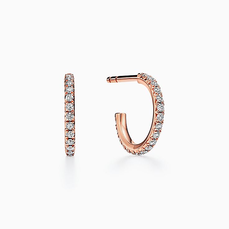 Tiffany diamond hoop store earrings inside out