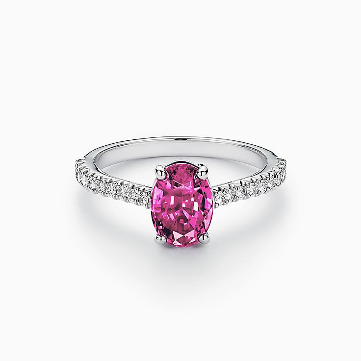 Pink sapphire store band ring