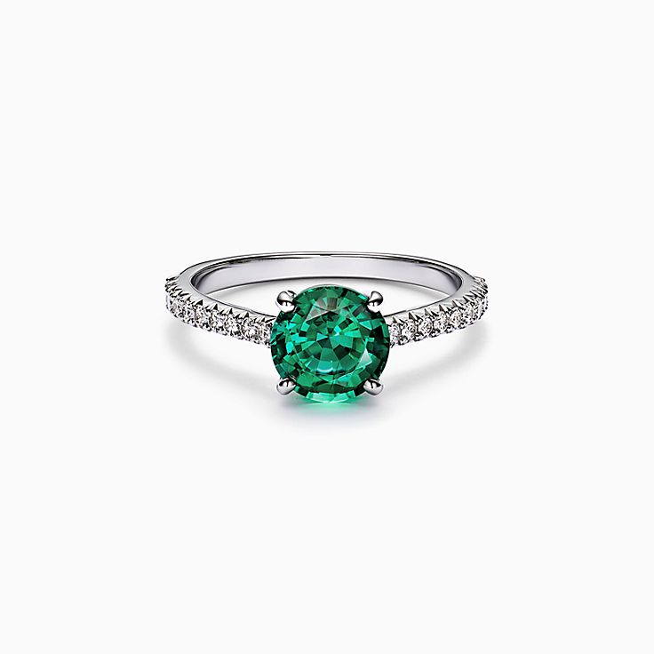 Platinum emerald anniversary on sale ring