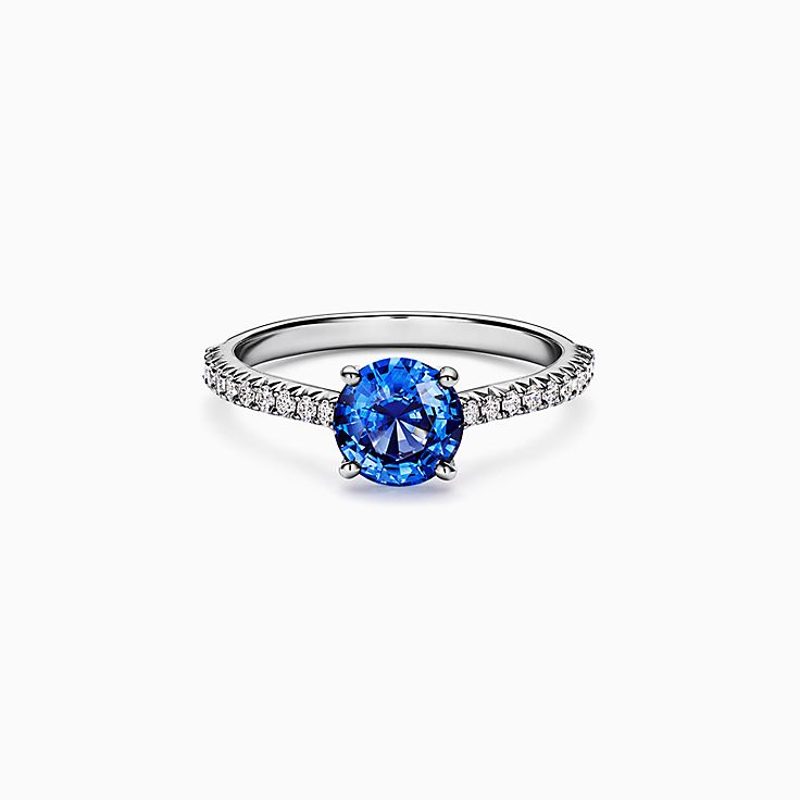 Rectangle sapphire hot sale engagement rings